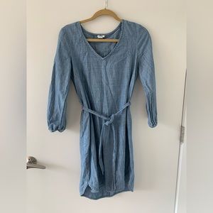 J Crew Waist Tie Cotton Dress